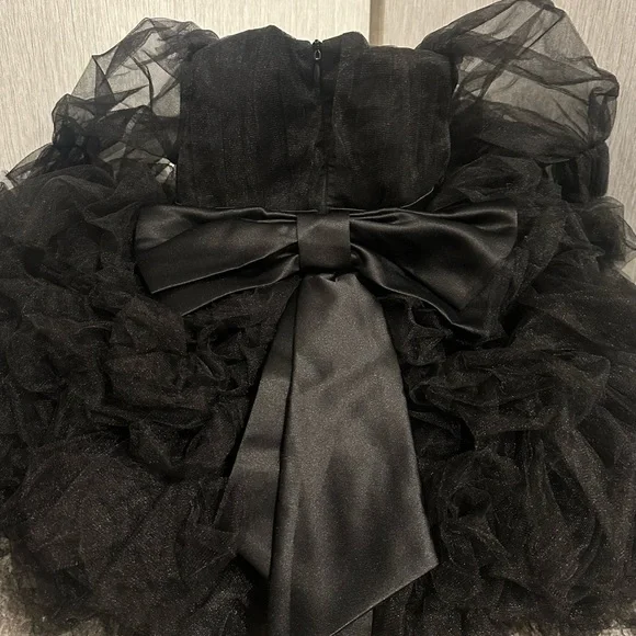 Black tulle ruffle dress